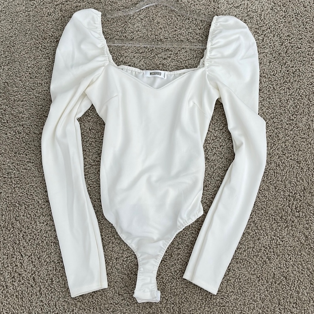 White misguided bodysuit